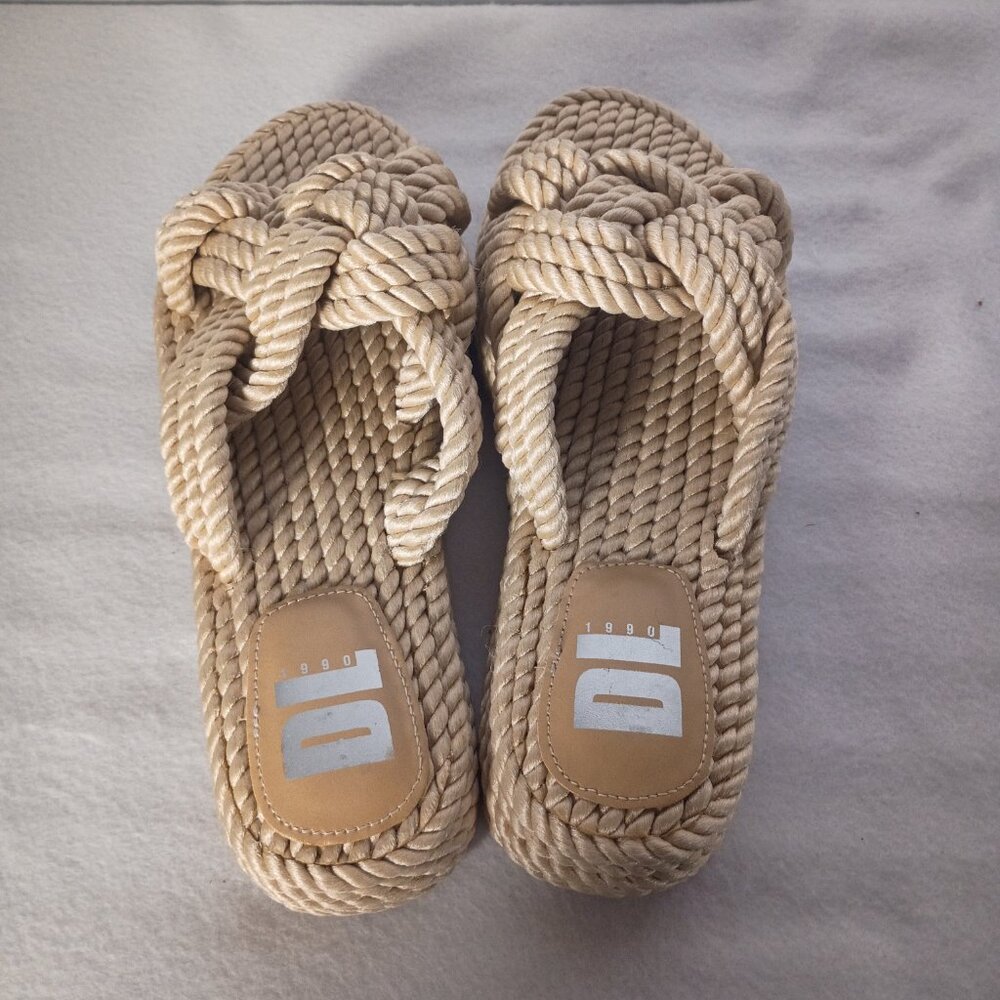 The Knotty Casual Sandal: Rope Platform Summer Slide - Picture 2 of 4